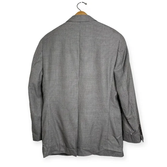 Ralph Lauren Houndstooth 2-Button Silk/Wool Blend Blazer Jacket Size 38R classic